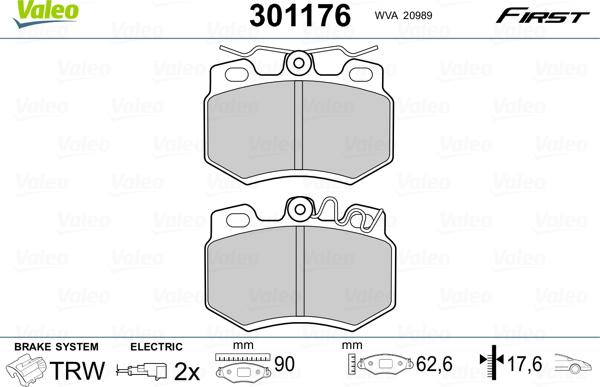 Valeo 301176 - Komplet Pločica, disk-kočnica www.molydon.hr