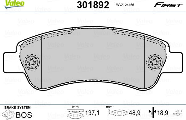 Valeo 301892 - Komplet Pločica, disk-kočnica www.molydon.hr