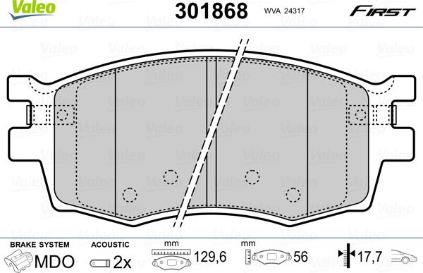 Valeo 301868 - Komplet Pločica, disk-kočnica www.molydon.hr