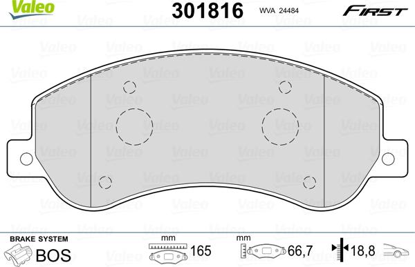 Valeo 301816 - Komplet Pločica, disk-kočnica www.molydon.hr