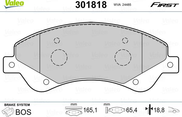 Valeo 301818 - Komplet Pločica, disk-kočnica www.molydon.hr