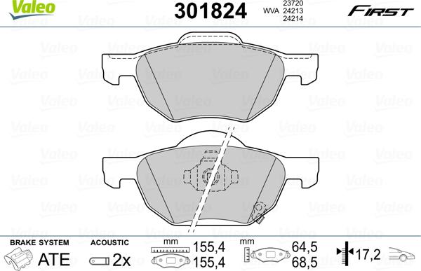 Valeo 301824 - Komplet Pločica, disk-kočnica www.molydon.hr