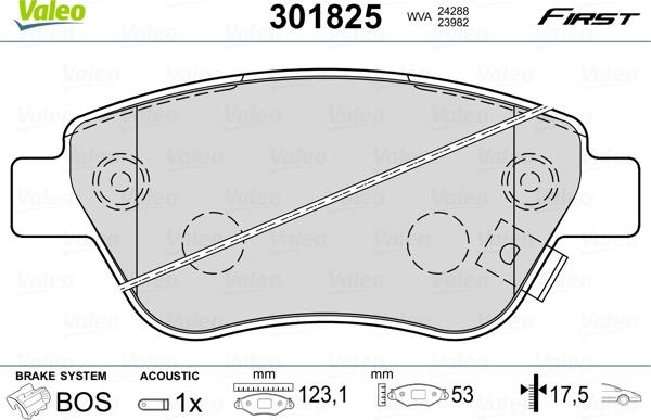 Valeo 301825 - Komplet Pločica, disk-kočnica www.molydon.hr