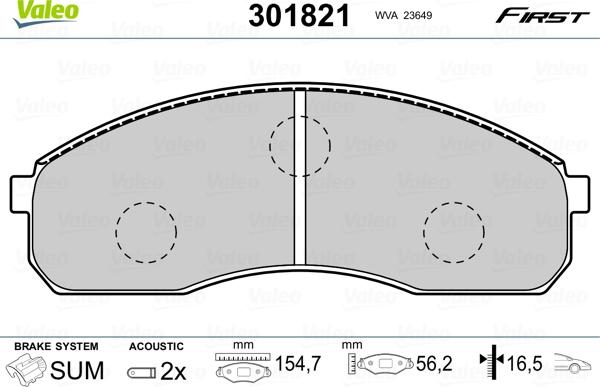 Valeo 301821 - Komplet Pločica, disk-kočnica www.molydon.hr