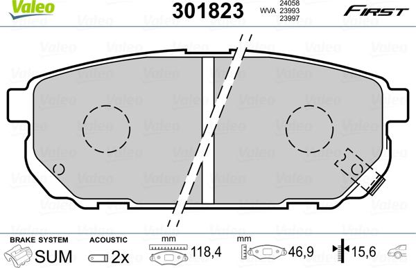 Valeo 301823 - Komplet Pločica, disk-kočnica www.molydon.hr