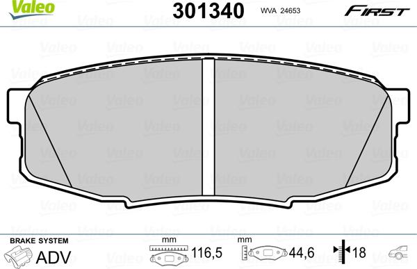 Valeo 301340 - Komplet Pločica, disk-kočnica www.molydon.hr