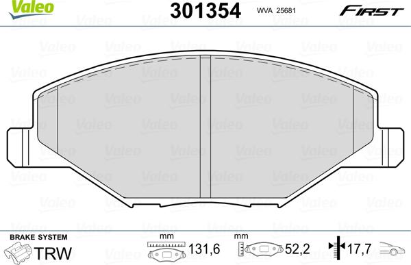 Valeo 301354 - Komplet Pločica, disk-kočnica www.molydon.hr