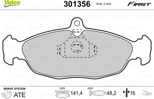 Valeo 301356 - Komplet Pločica, disk-kočnica www.molydon.hr