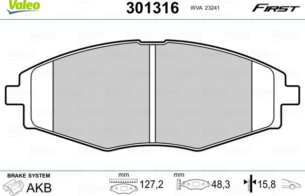 Valeo 301316 - Komplet Pločica, disk-kočnica www.molydon.hr