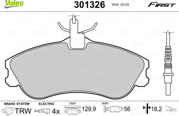 Valeo 301326 - Komplet Pločica, disk-kočnica www.molydon.hr