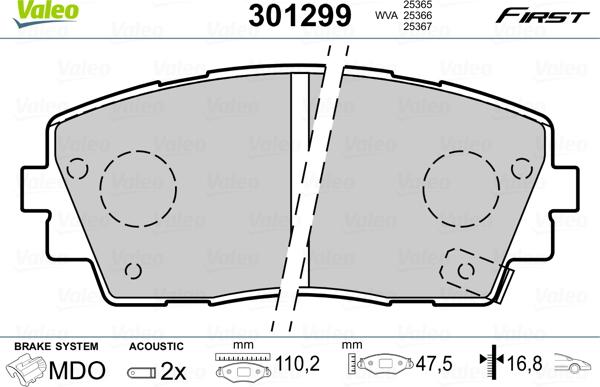 Valeo 301299 - Komplet Pločica, disk-kočnica www.molydon.hr