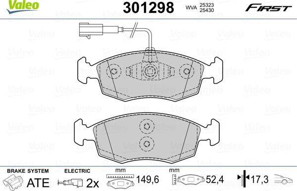 Valeo 301298 - Komplet Pločica, disk-kočnica www.molydon.hr