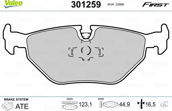 Valeo 301259 - Komplet Pločica, disk-kočnica www.molydon.hr