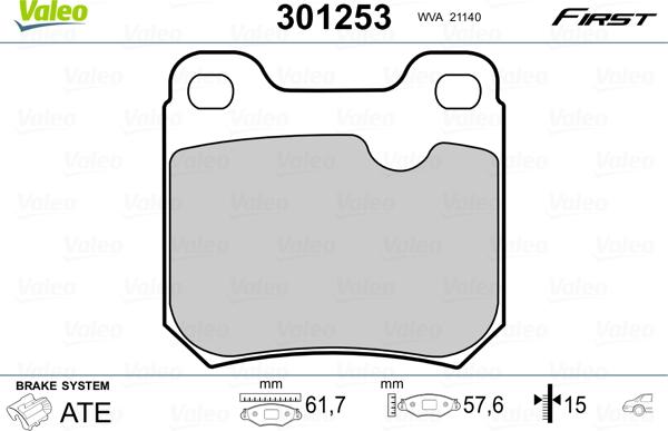 Valeo 301253 - Komplet Pločica, disk-kočnica www.molydon.hr