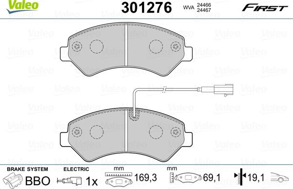 Valeo 301276 - Komplet Pločica, disk-kočnica www.molydon.hr