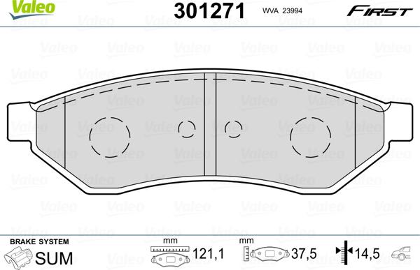 Valeo 301271 - Komplet Pločica, disk-kočnica www.molydon.hr