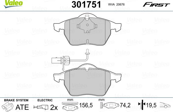 Valeo 301751 - Komplet Pločica, disk-kočnica www.molydon.hr