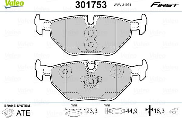 Valeo 301753 - Komplet Pločica, disk-kočnica www.molydon.hr