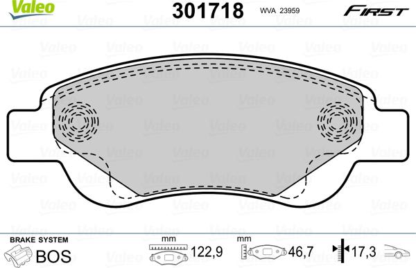 Valeo 301718 - Komplet Pločica, disk-kočnica www.molydon.hr