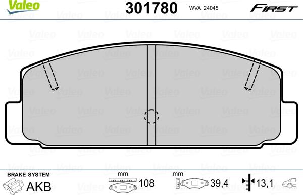 Valeo 301780 - Komplet Pločica, disk-kočnica www.molydon.hr