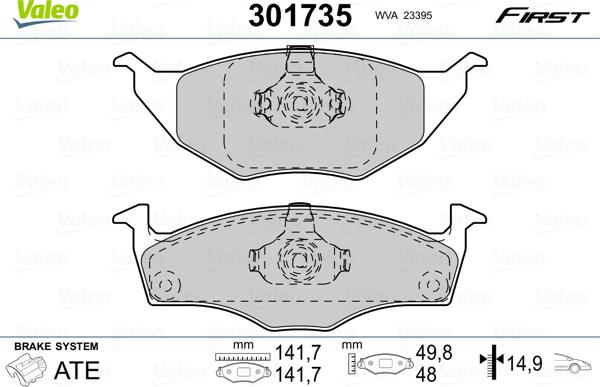 Valeo 301735 - Komplet Pločica, disk-kočnica www.molydon.hr