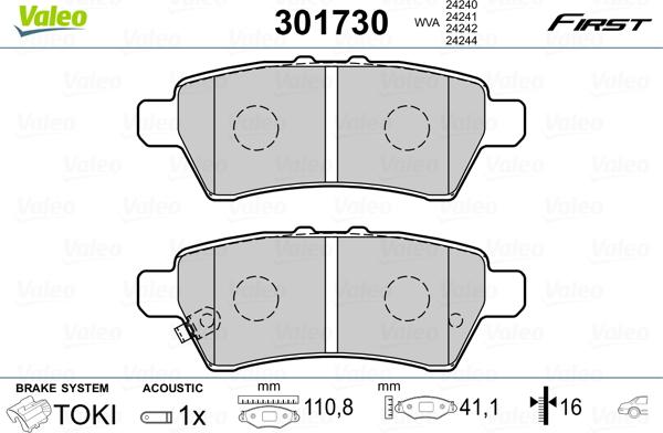 Valeo 301730 - Komplet Pločica, disk-kočnica www.molydon.hr