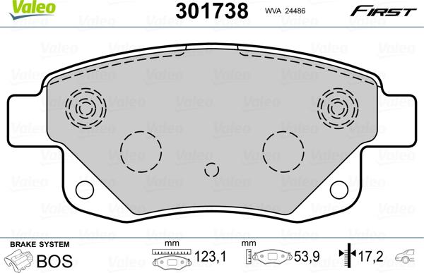 Valeo 301738 - Komplet Pločica, disk-kočnica www.molydon.hr