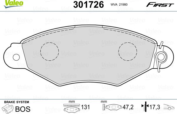 Valeo 301726 - Komplet Pločica, disk-kočnica www.molydon.hr