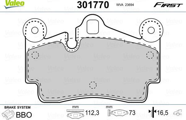 Valeo 301770 - Komplet Pločica, disk-kočnica www.molydon.hr