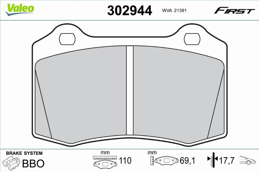 Valeo 302944 - Komplet Pločica, disk-kočnica www.molydon.hr