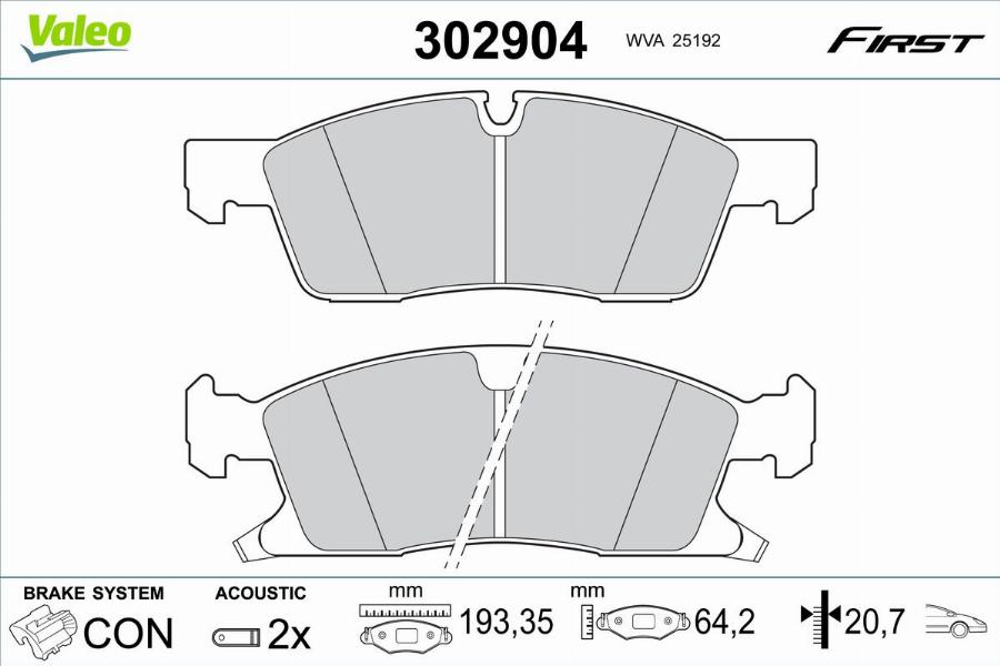 Valeo 302904 - Komplet Pločica, disk-kočnica www.molydon.hr