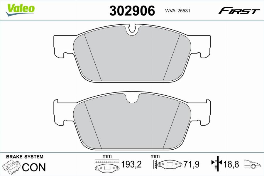 Valeo 302906 - Komplet Pločica, disk-kočnica www.molydon.hr