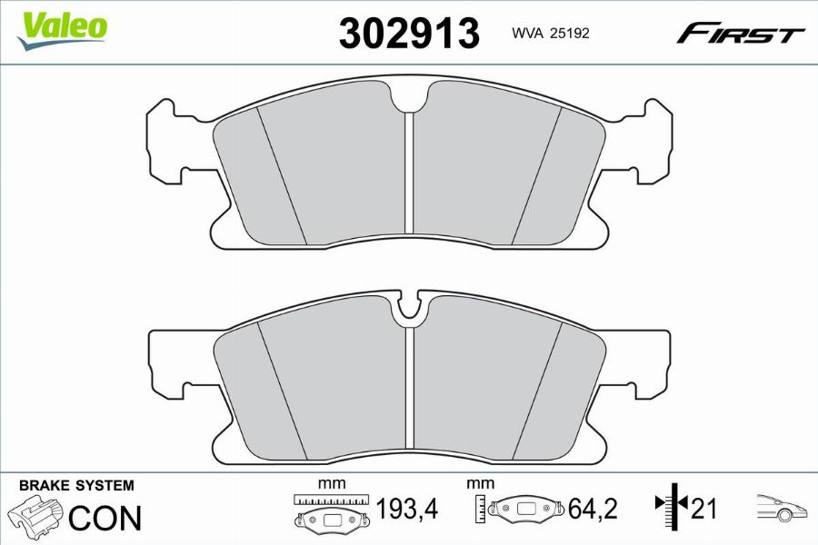 Valeo 302913 - Komplet Pločica, disk-kočnica www.molydon.hr