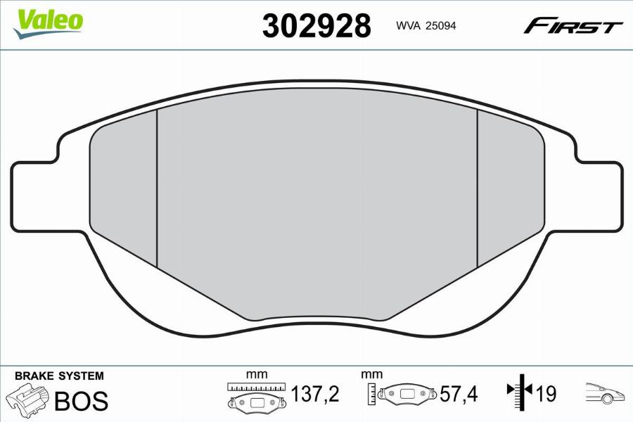 Valeo 302928 - Komplet Pločica, disk-kočnica www.molydon.hr