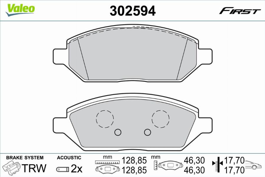 Valeo 302594 - Komplet Pločica, disk-kočnica www.molydon.hr