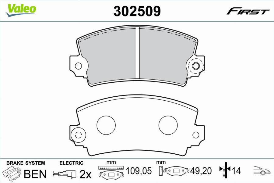 Valeo 302509 - Komplet Pločica, disk-kočnica www.molydon.hr