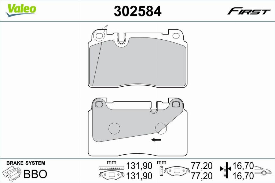 Valeo 302584 - Komplet Pločica, disk-kočnica www.molydon.hr