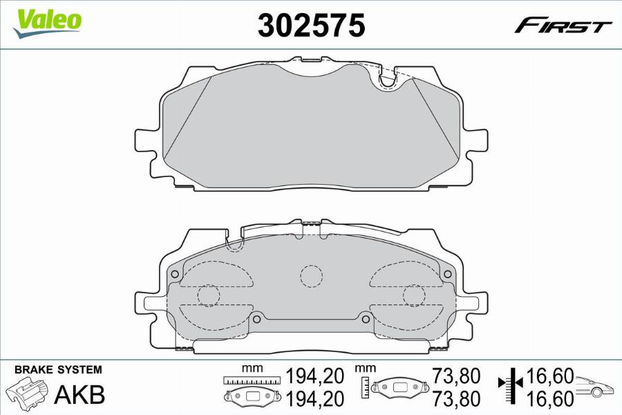 Valeo 302575 - Komplet Pločica, disk-kočnica www.molydon.hr