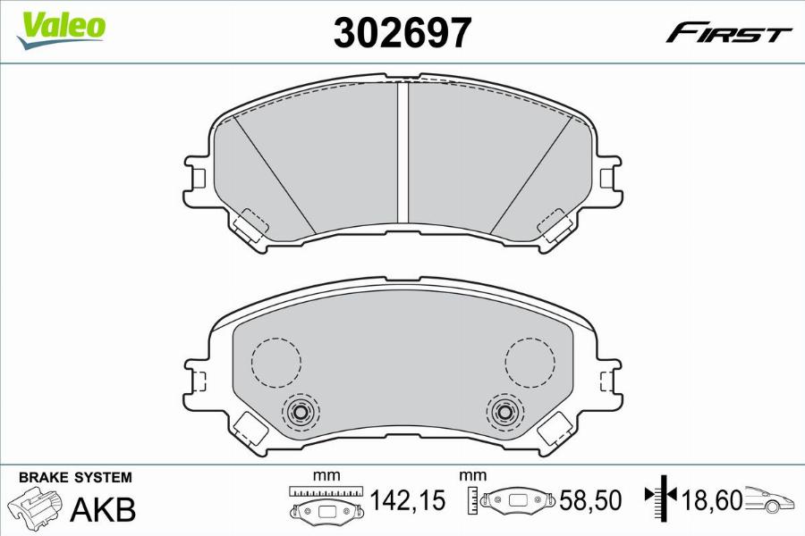 Valeo 302697 - Komplet Pločica, disk-kočnica www.molydon.hr