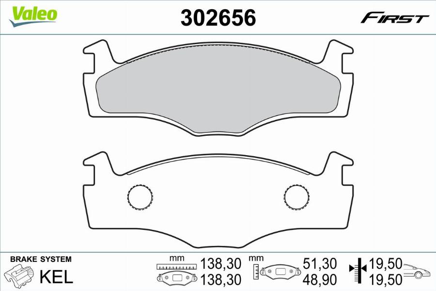 Valeo 302656 - Komplet Pločica, disk-kočnica www.molydon.hr