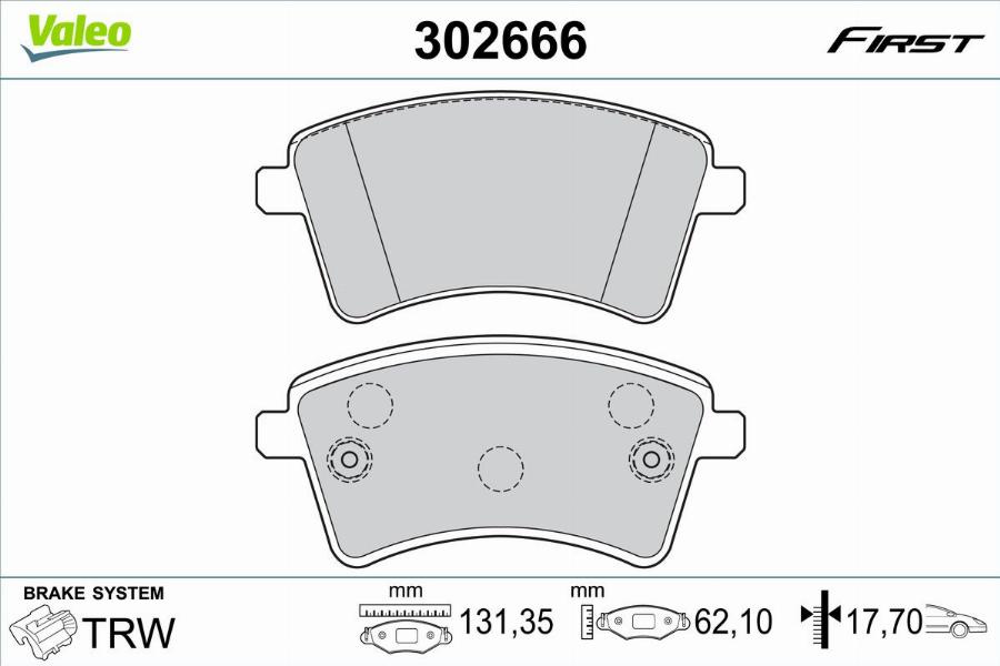 Valeo 302666 - Komplet Pločica, disk-kočnica www.molydon.hr