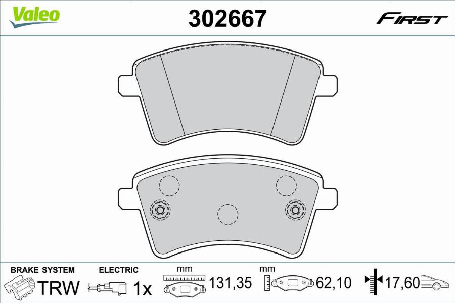 Valeo 302667 - Komplet Pločica, disk-kočnica www.molydon.hr