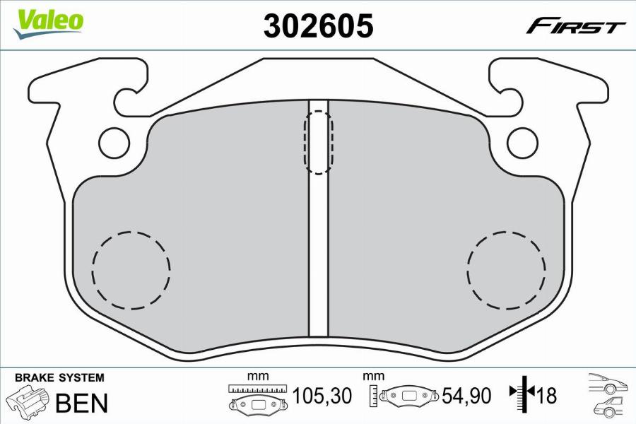 Valeo 302605 - Komplet Pločica, disk-kočnica www.molydon.hr