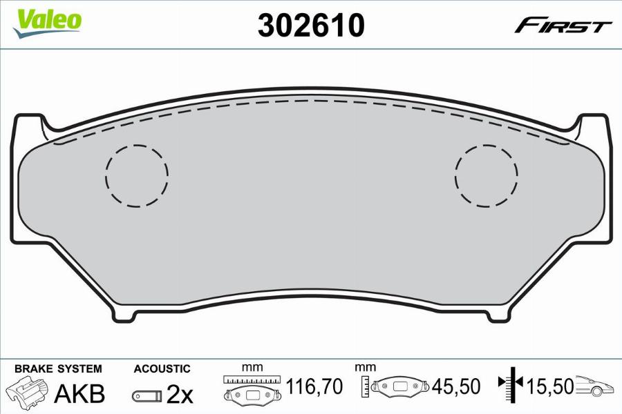 Valeo 302610 - Komplet Pločica, disk-kočnica www.molydon.hr