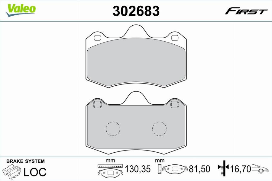 Valeo 302683 - Komplet Pločica, disk-kočnica www.molydon.hr