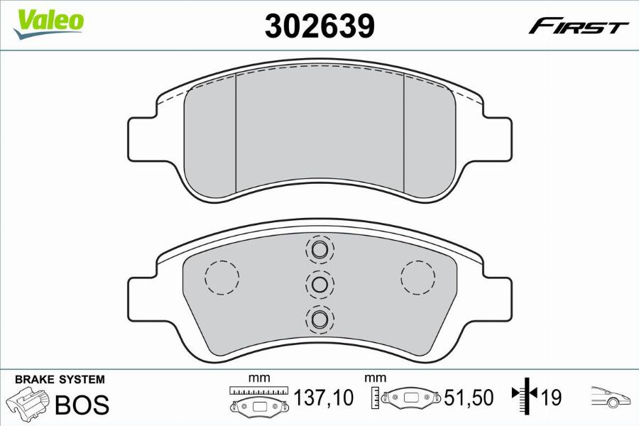 Valeo 302639 - Komplet Pločica, disk-kočnica www.molydon.hr