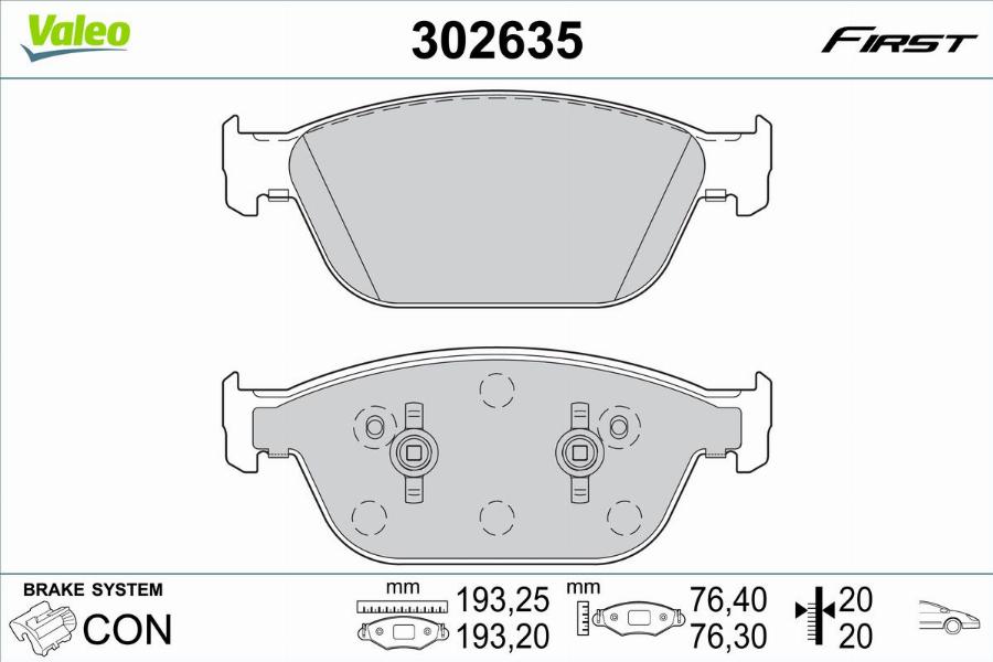 Valeo 302635 - Komplet Pločica, disk-kočnica www.molydon.hr