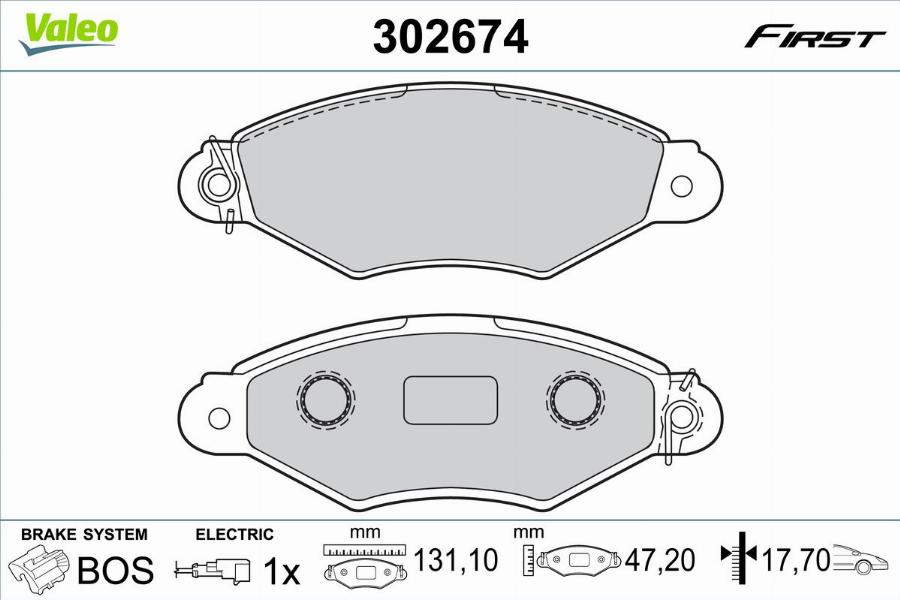 Valeo 302674 - Komplet Pločica, disk-kočnica www.molydon.hr