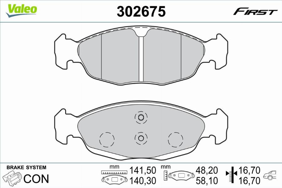 Valeo 302675 - Komplet Pločica, disk-kočnica www.molydon.hr