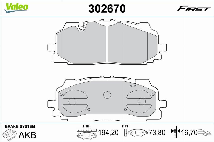 Valeo 302670 - Komplet Pločica, disk-kočnica www.molydon.hr